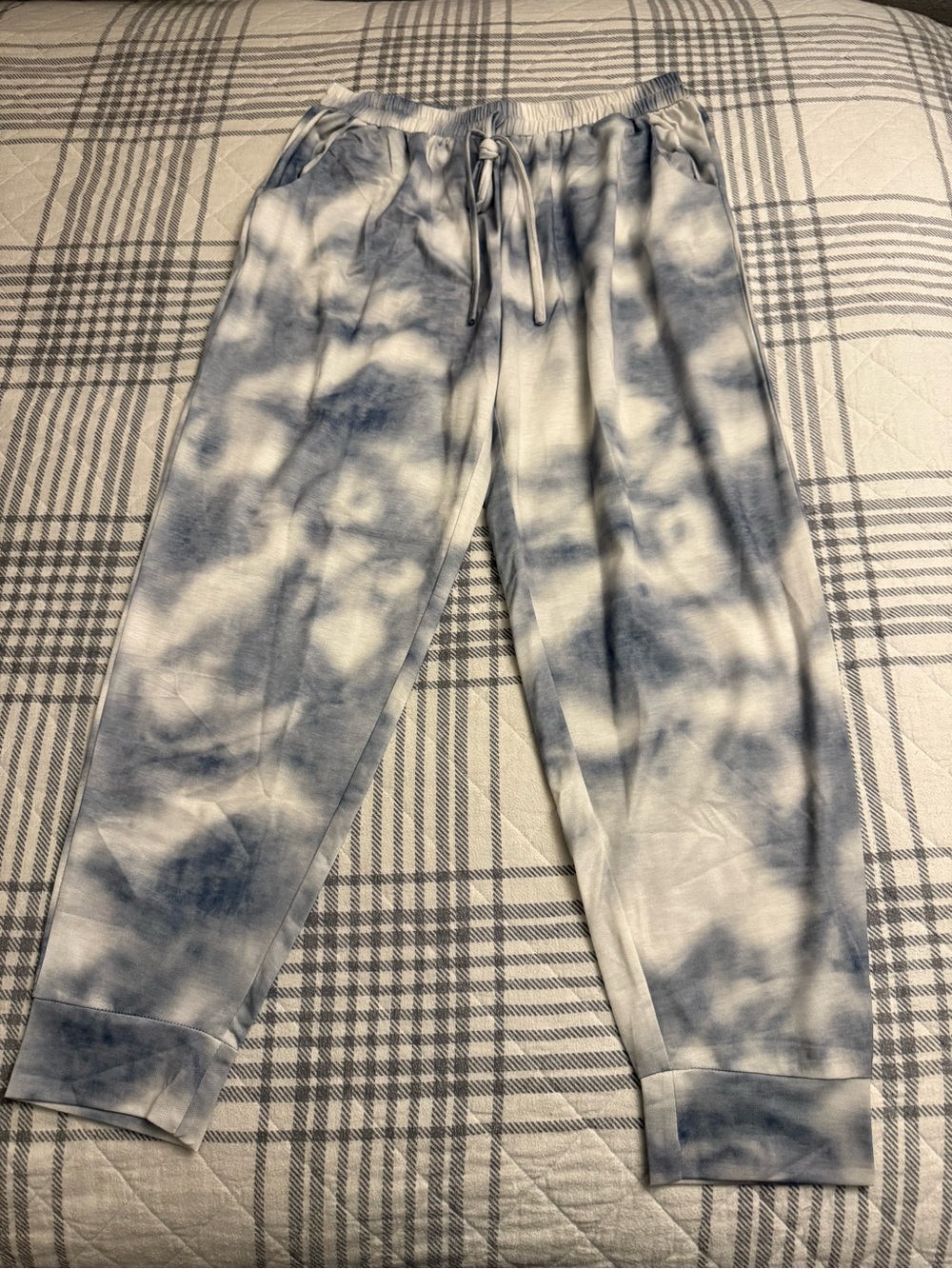 Men's Tie-Dye Jogger Pants - Blue White